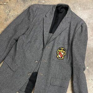 Vintage Preppy Wool Blazer / Sport Coat with amazing crest/patch, Sz. M (38-40)